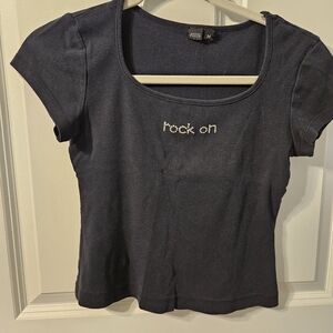 Vintage 90's Rock On Baby Tee By Psst